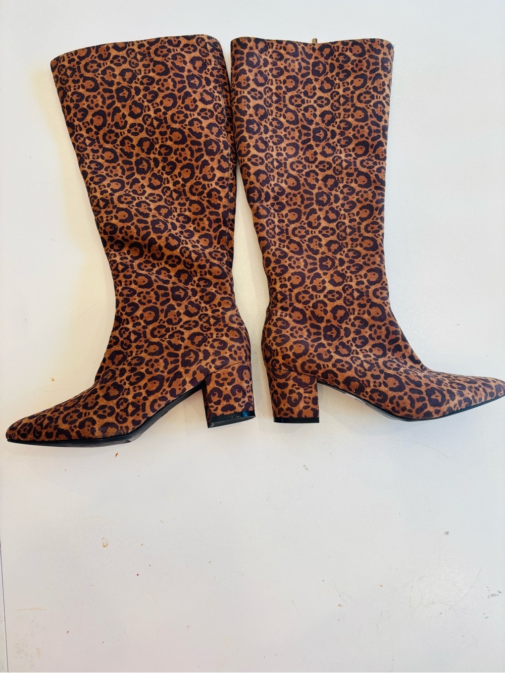 Leopard Print Over-the-Knee Boots in Brown Size 11 Wide Boots Height 18.5 - Picture 5 of 9